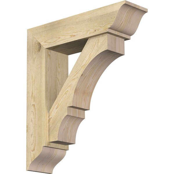 Ekena Millwork Balboa Traditional Rough Sawn Bracket w/ Offset Brace, Douglas Fir, 8"W x 30"D x 34"H BKT0806X30X34BOA01RDF - main